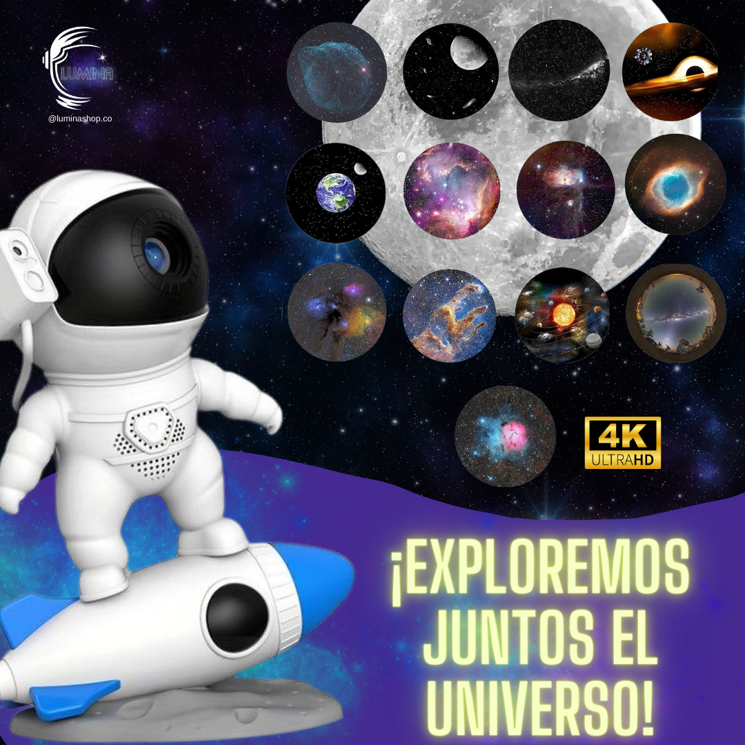 luminaria e projetora 4k PROYECTOR GALAXIA LAMPARA  ASTRONAUTA