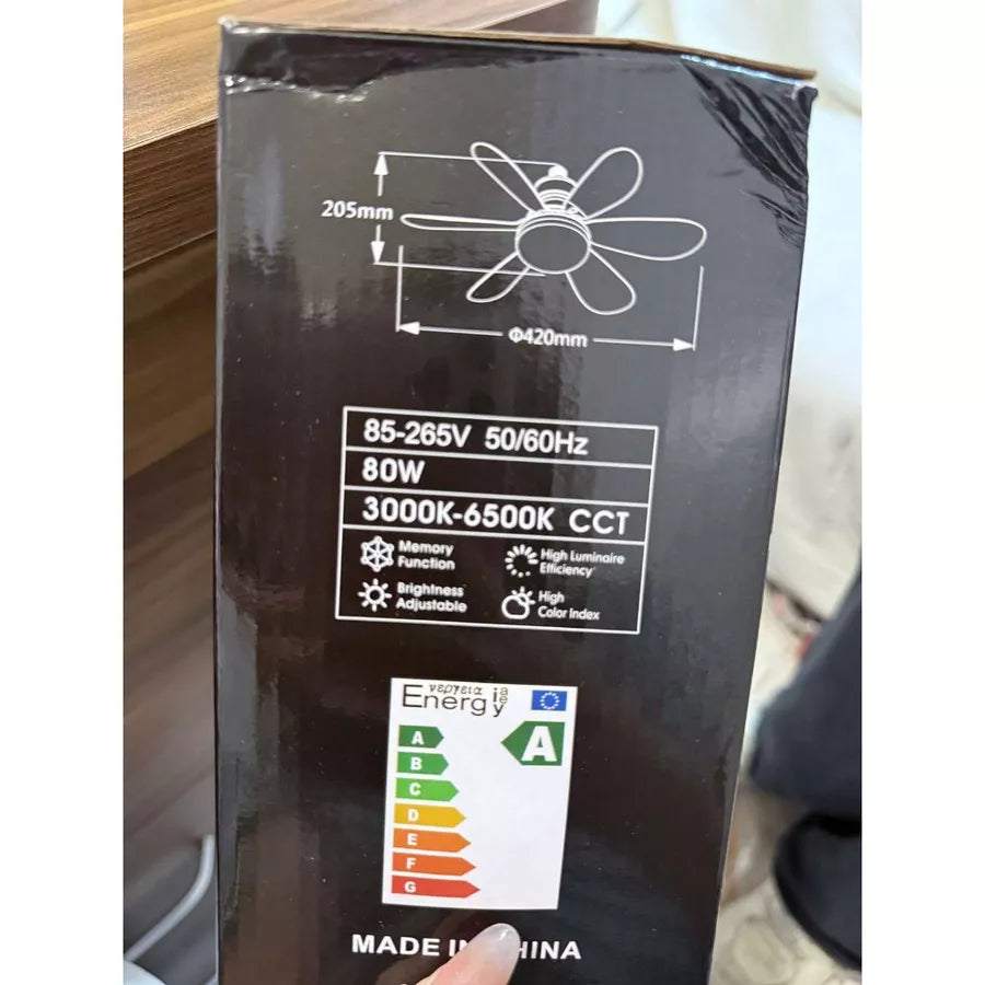 Kit x2 Ventilador con Luz LED + Control Remoto | 3 Velocidades + 3 Modos de Luz + Instalación E27 Fácil