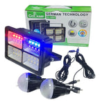 REFLECTOR SOLAR 80W + 2 LUCES LED + POWER BANK USB | KIT COMPLETO DE EMERGENCIA