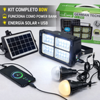 REFLECTOR SOLAR 80W + 2 LUCES LED + POWER BANK USB | KIT COMPLETO DE EMERGENCIA